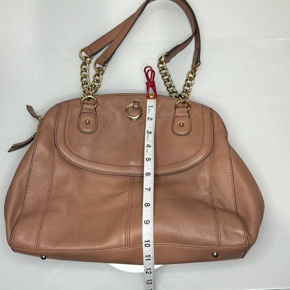 B. Makowsky dusty rose leather double chain strap satchel - Picture 14 of 16